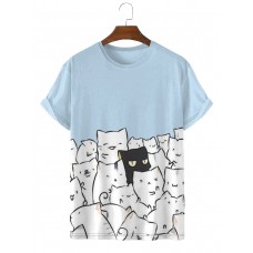 One Black Cat Casual Short Sleeve T-Shirt