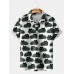 Men's Lapel Animal Print Short Sleeve Polo Shirt