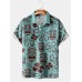 Men's Tiki Hibiscus Short Sleeve Polo Shirt