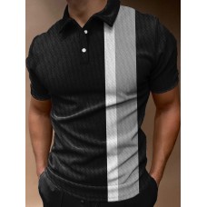 Basic Contrast Short Sleeve Polo Shirt