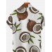 Men's Hawaiian Coconut Print Casual Short Sleeve Shirt