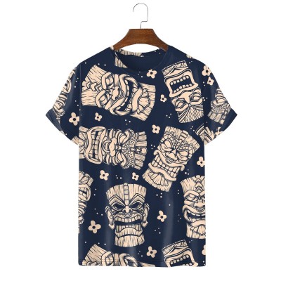 tiki icon print short-sleeve T-shirt