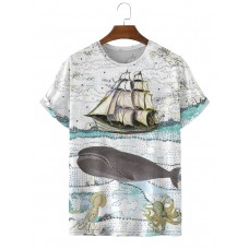Men's Nautical & Whale Short Sleeve T-Shirt