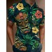 Men's Hawaiian Tikki Mask Art Short Sleeve Polo Shirt